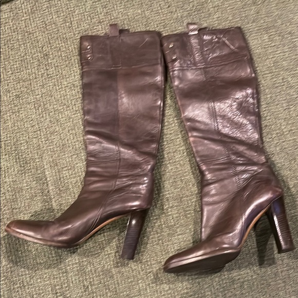 Burberry Shoes - Burberry Dark Brown Knee-High Leather Boots (sz 39 1/2)